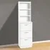 3 Drawer Filing Cabinet with Hutch - White