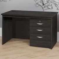 3 Drawer Home Office Desk with Hutch - Black