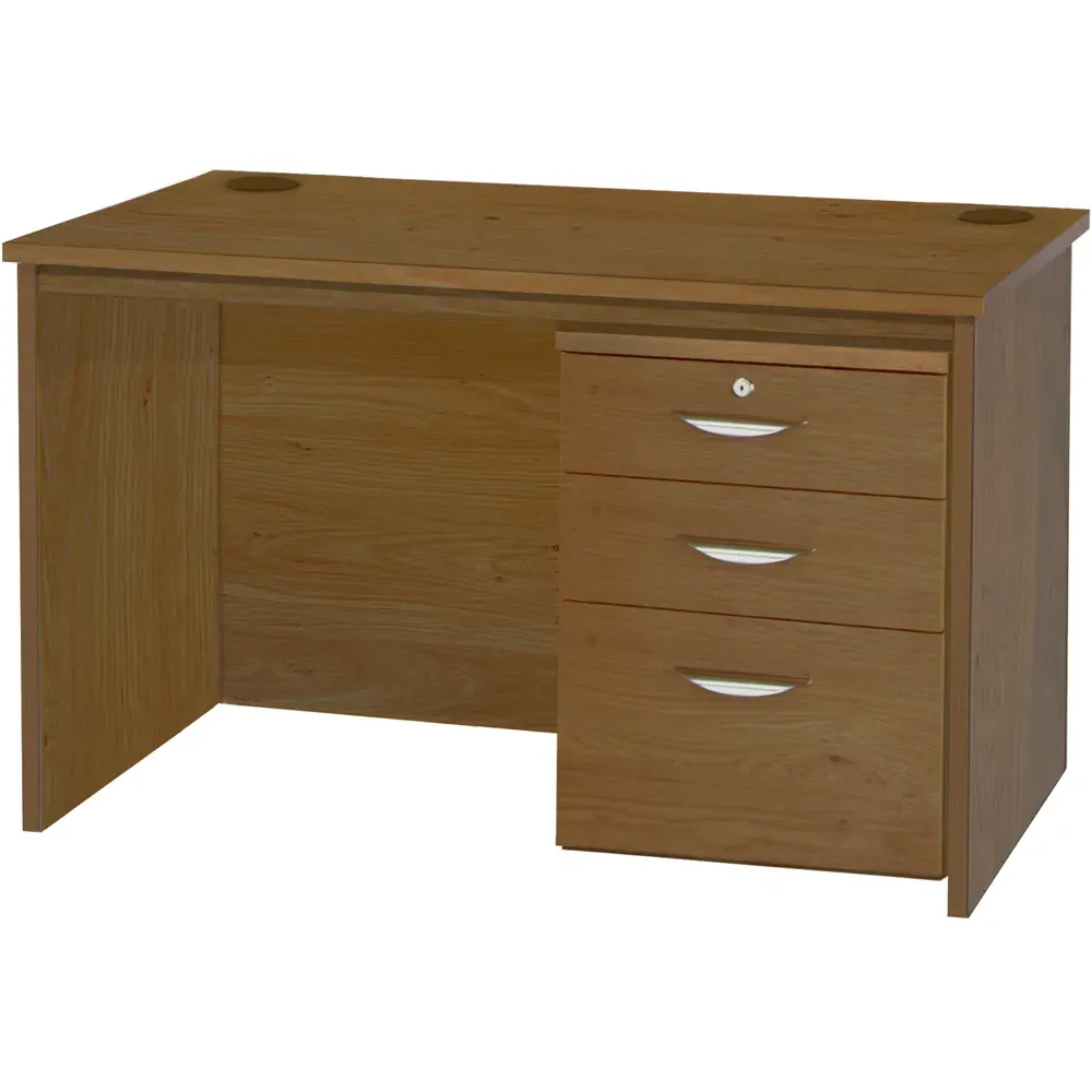 3 Drawer Office Desk with Hutch - Brown