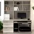 3 Drawer Set-17 Computer Desk with Bookcase and Printer Shelf - Grey