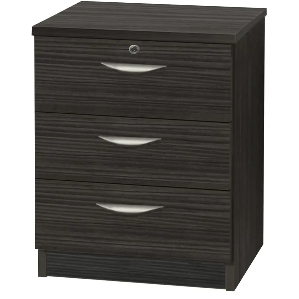 3 Drawer Storage Chest - Black