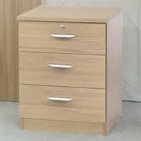 3 Drawer Storage Chest with Lock - Brown