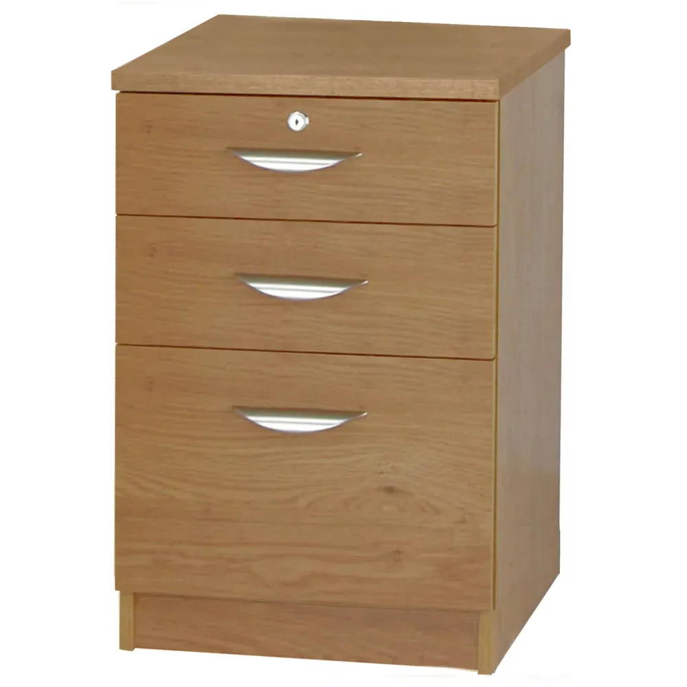 3 Drawer Storage Unit with Lock - Brown