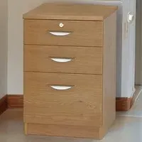 3 Drawer Storage Unit with Lock - Brown