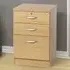 3 Drawer Storage Unit with Lock - Brown