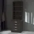 4 Drawer 4 Shelf Chest of Drawers with Lock - Black