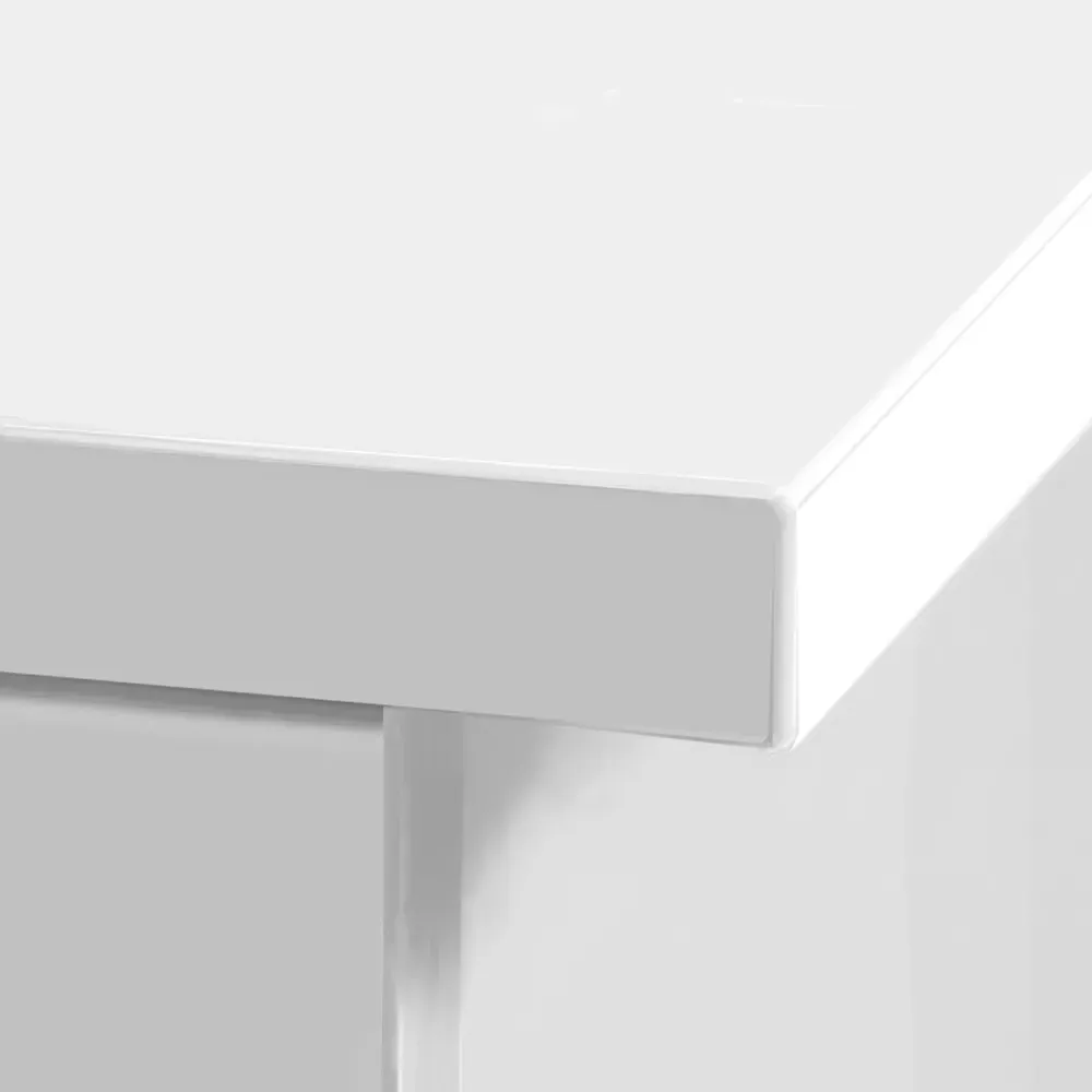 4 Drawer 4 Shelf Chest of Drawers with Lock - White