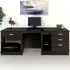4 Drawer Computer Desk with Printer Shelf - Black