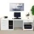 4 Drawer Computer Desk with Printer Shelf - White