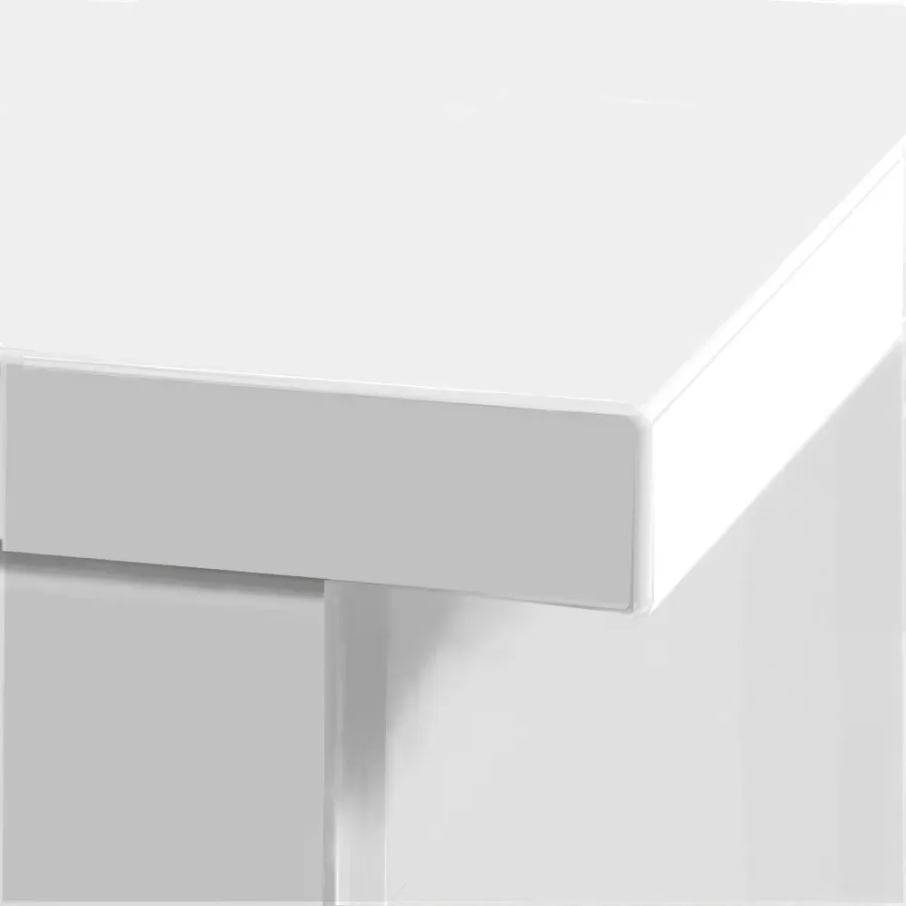 4 Drawer Corner Computer Desk with Printer Shelf - White