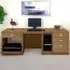 4 Drawer Set-16 Computer Desk with Printer Shelf - Dark Brown