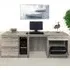 4 Drawer Set-16 Computer Desk with Printer Shelf - Grey