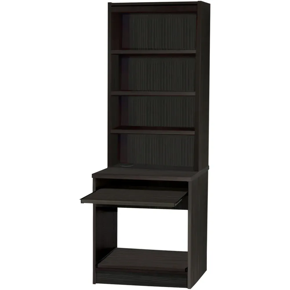 4 Shelf Printer Desk Stand with Hutch - Black