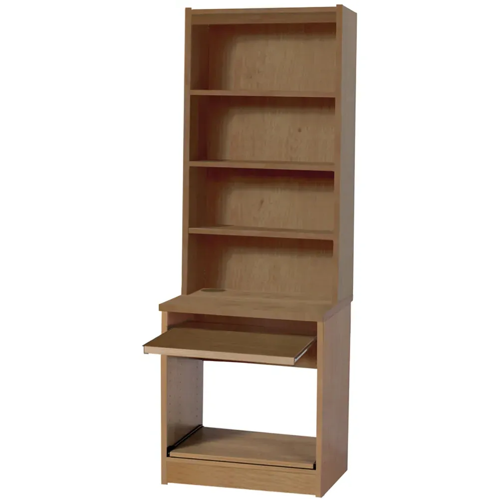 4 Shelf Printer Desk Stand with Hutch - Brown
