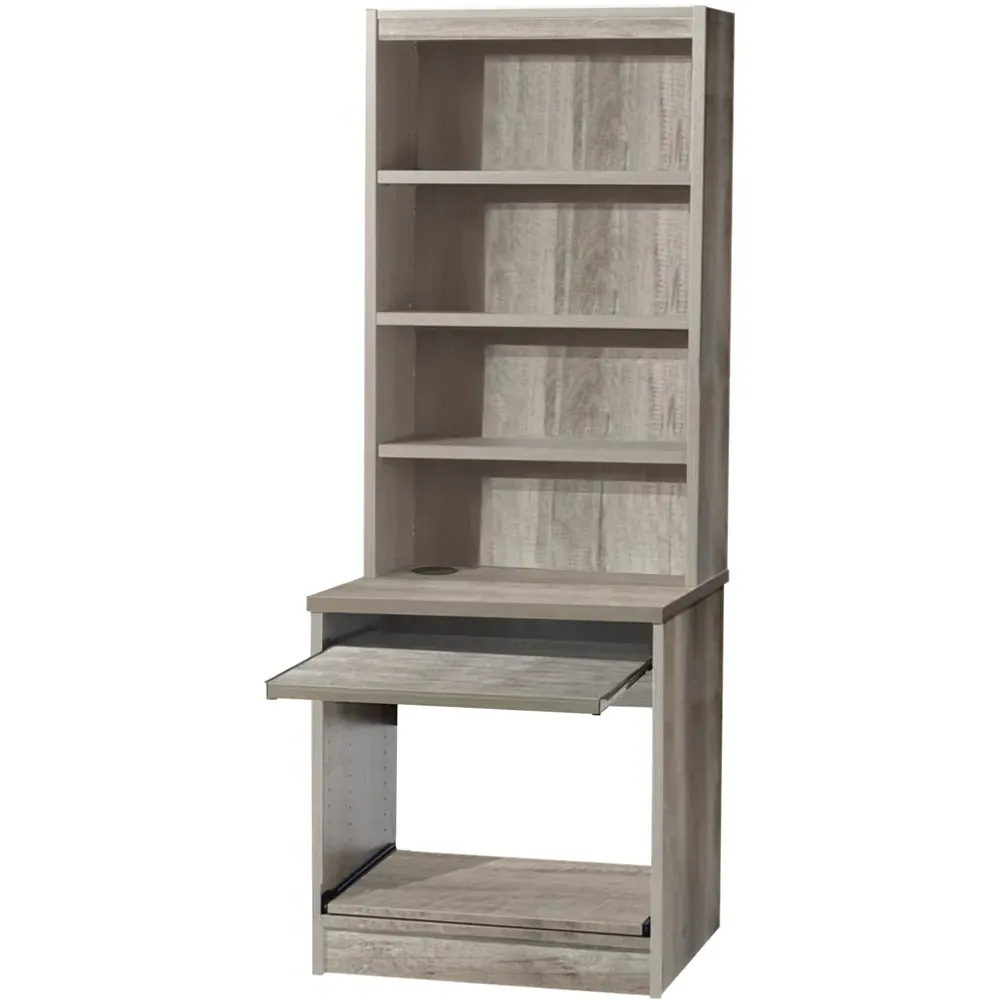 4 Shelf Printer Desk Stand with Hutch - Grey