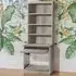 4 Shelf Printer Desk Stand with Hutch - Grey