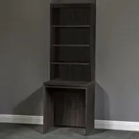 4 Shelf Small Laptop Desk with Hutch - Black