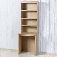 4 Shelf Small Laptop Desk with Hutch - Brown