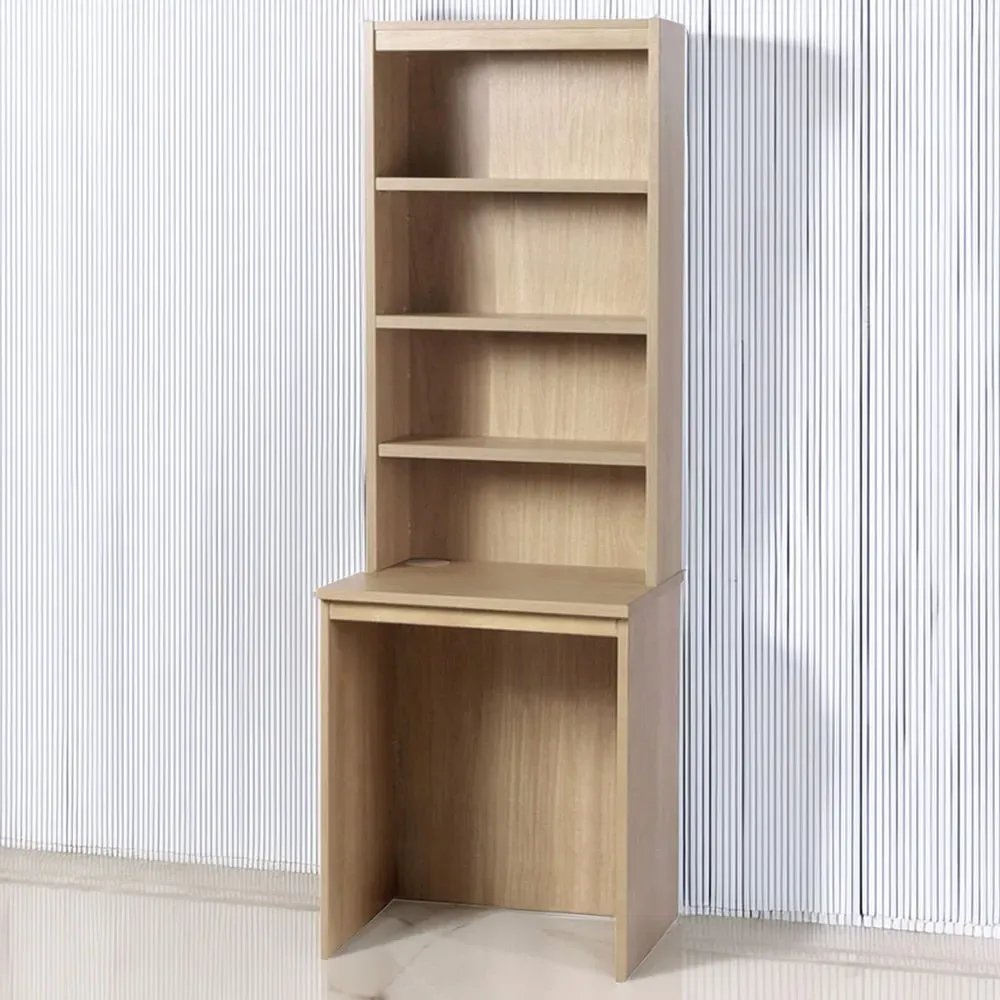 4 Shelf Small Laptop Desk with Hutch - Brown