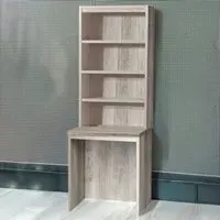 4 Shelf Small Laptop Desk with Hutch - Grey