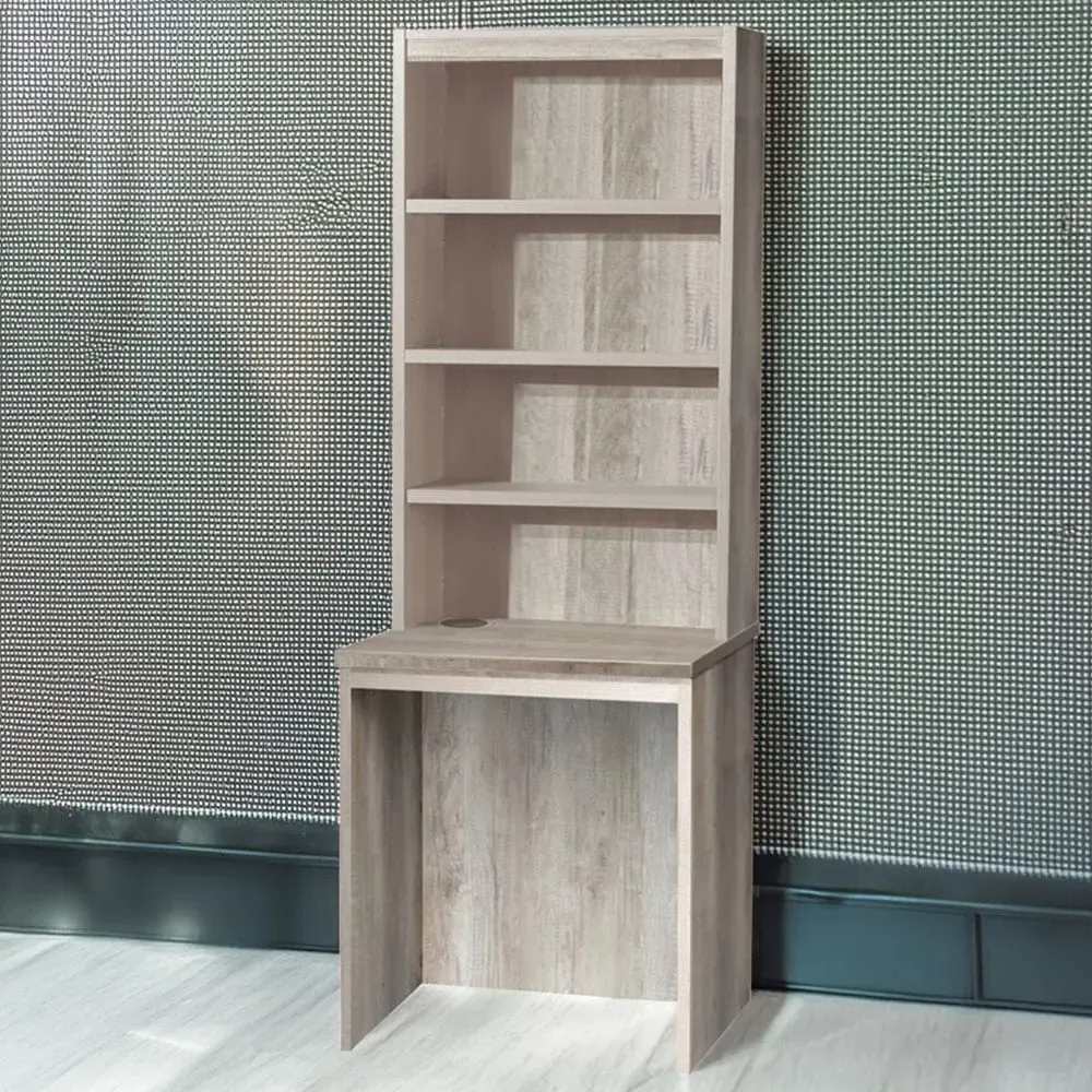 4 Shelf Small Laptop Desk with Hutch - Grey