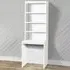 4 Shelf Small Laptop Desk with Hutch - White