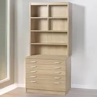 5 Drawer 6 Shelf A2 Plan Chest of Drawers with Hutch - Brown