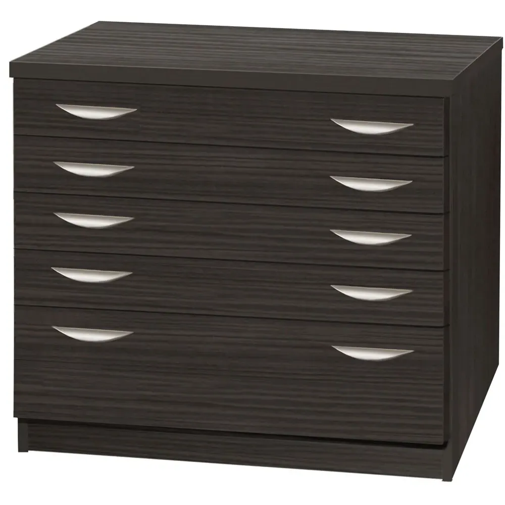 5 Drawer A2 Plan Chest of Drawers - Black
