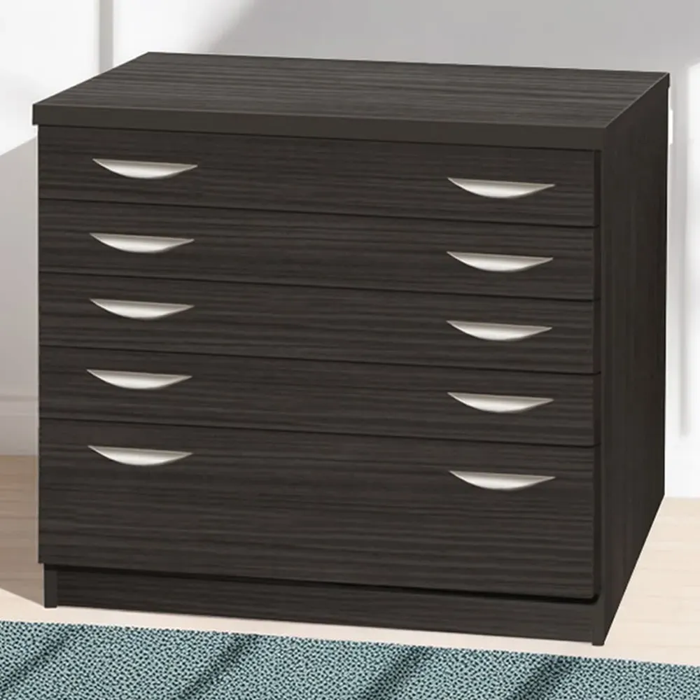 5 Drawer A2 Plan Chest of Drawers - Black image