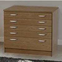 5 Drawer A2 Plan Chest of Drawers - Brown