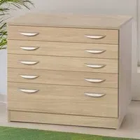5 Drawer A2 Plan Chest of Drawers - Brown