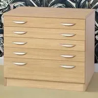 5 Drawer A2 Plan Chest of Drawers - Brown