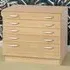 5 Drawer A2 Plan Chest of Drawers - Brown