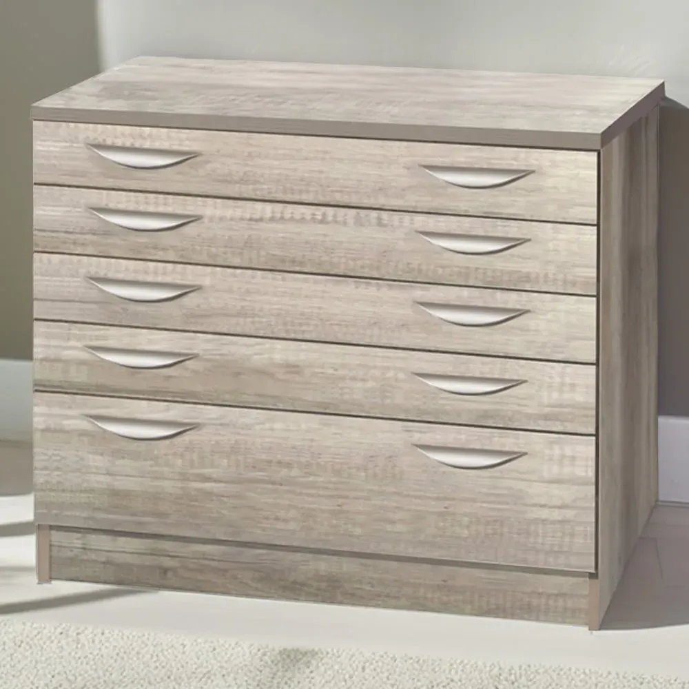 5 Drawer A2 Plan Chest of Drawers - Grey image