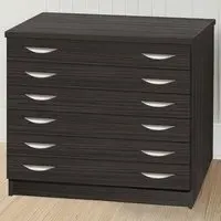 6 Drawer A2 Plan Chest of Drawers - Black