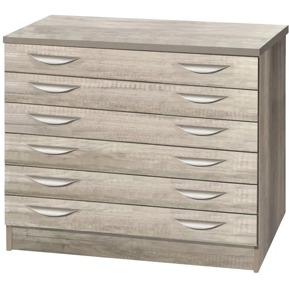 6 Drawer A2 Plan Chest of Drawers - Grey