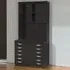 6 Drawer A2 Plan Chest with Hutch - Black, MFC