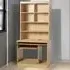 6 Shelf Computer Desk with Hutch - Brown