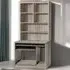 6 Shelf Computer Desk with Hutch - Grey