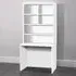 6 Shelf Desk with Hutch - White