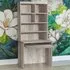 6 Shelf Desk with Keyboard Tray and Hutch - Grey