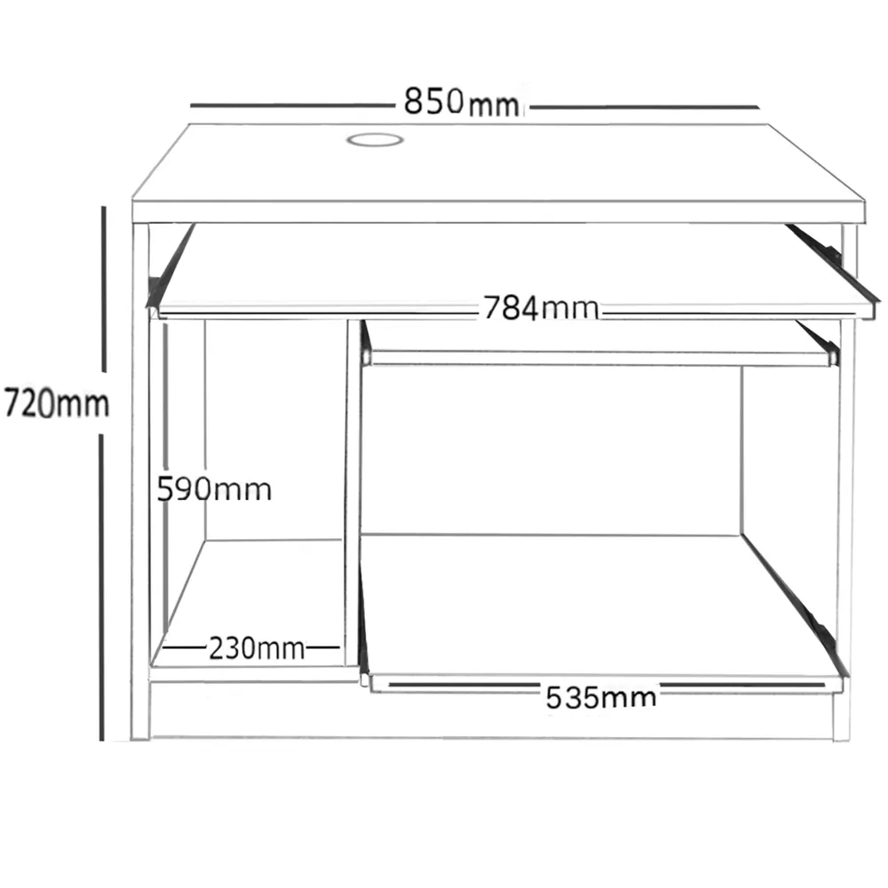 Computer Desk with Storage - Grey