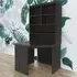 Corner 6 Shelf Computer Desk with Hutch - Black