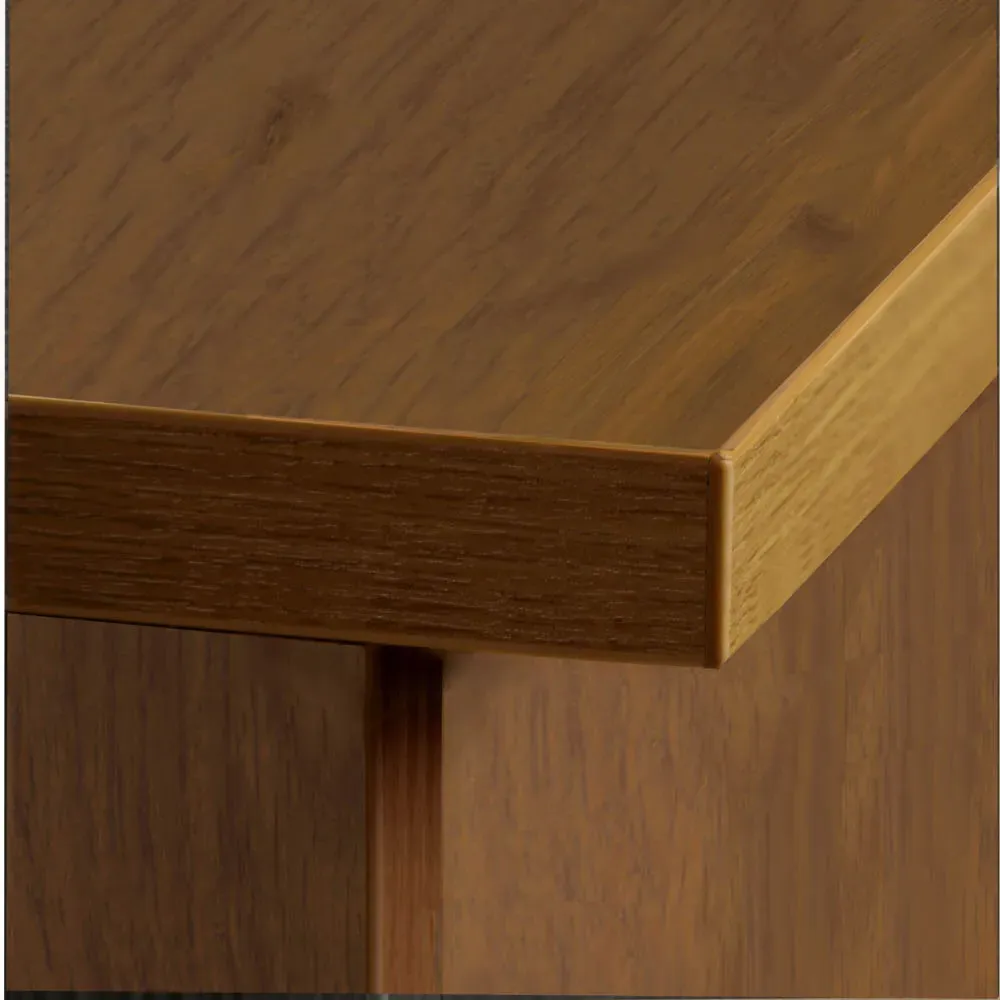 Corner 8 Shelf Computer Desk with Hutch Set - Brown