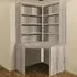 Corner 8 Shelf Computer Desk with Hutch Set - Grey