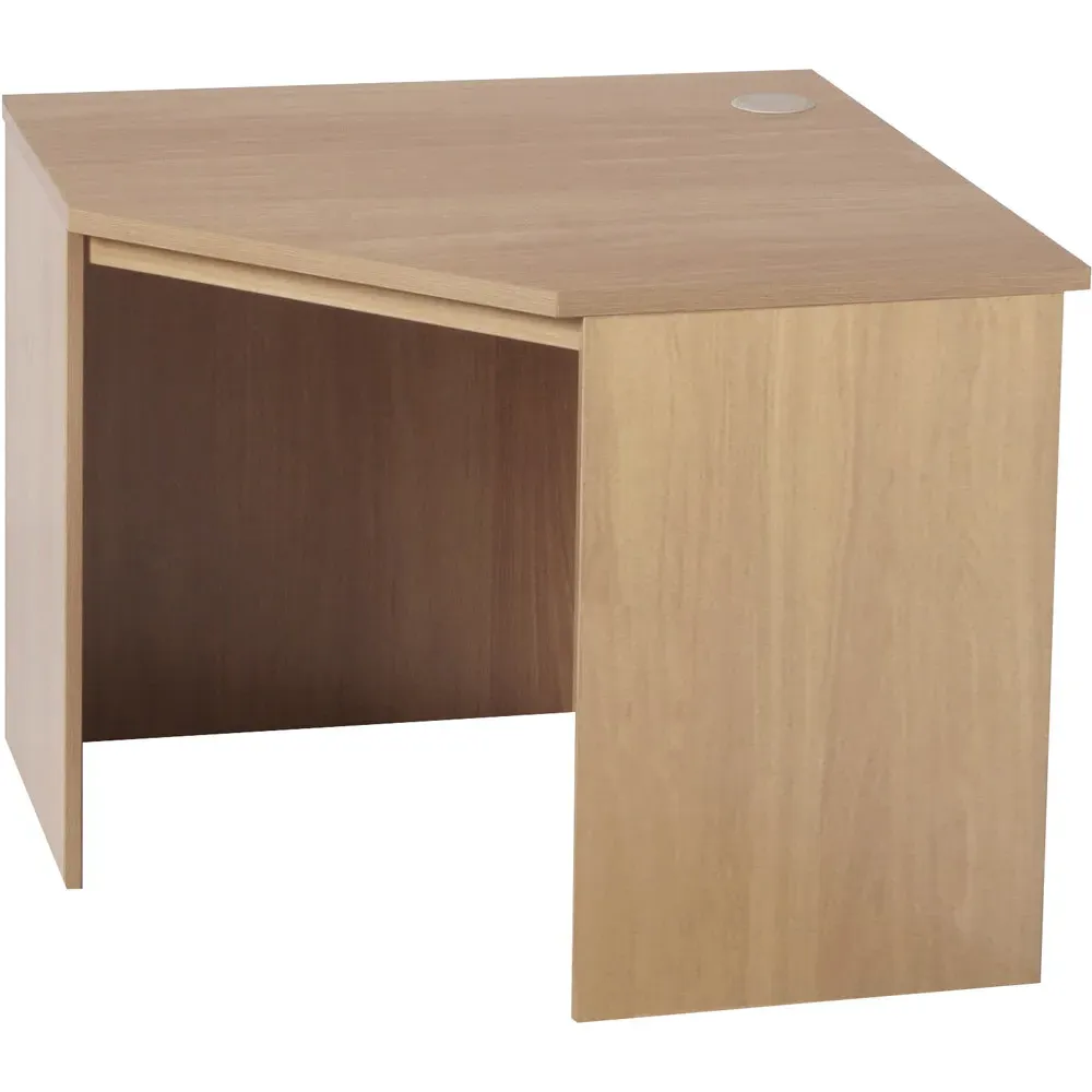 Corner Computer Desk with Cable Management - Brown