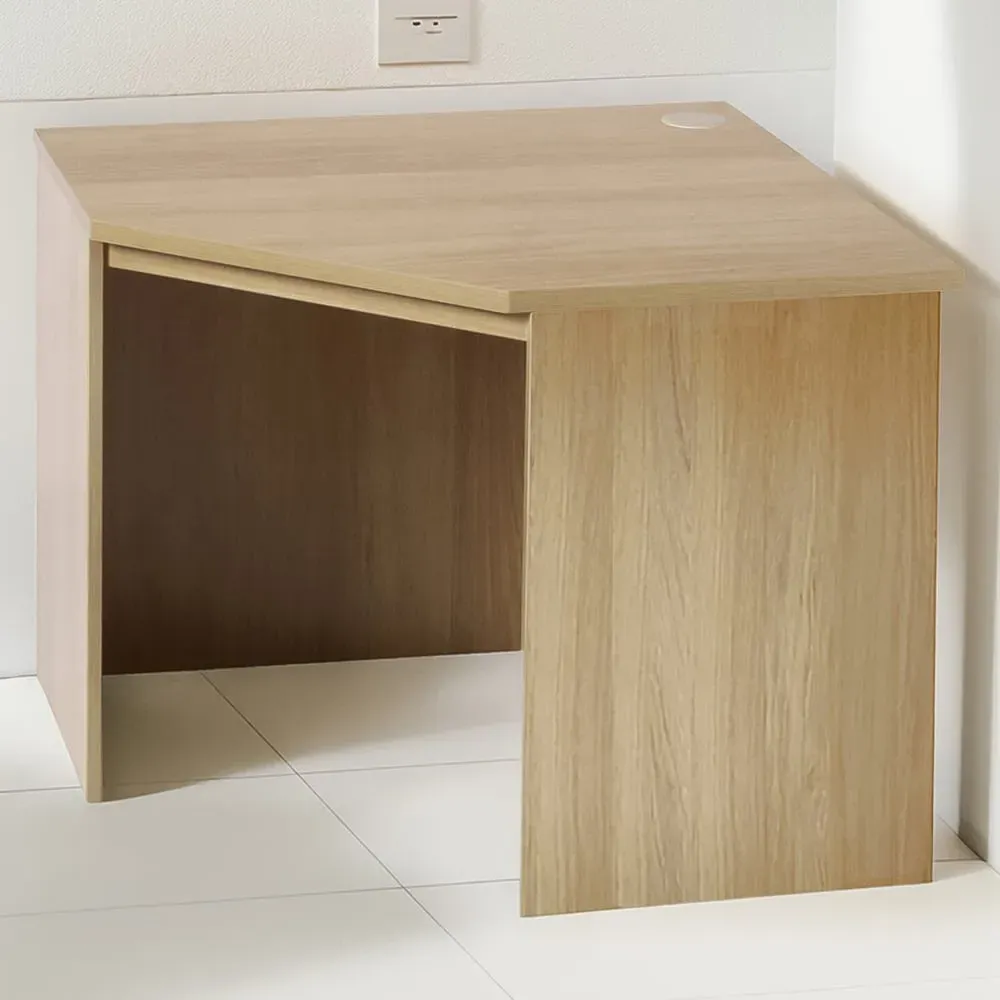 Corner Computer Desk with Cable Management - Brown