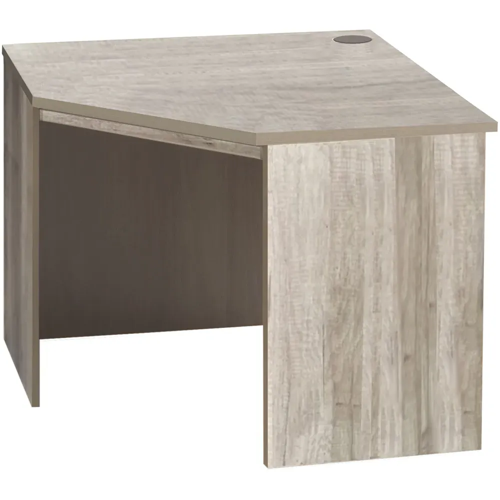 Corner Computer Desk with Cable Management - Grey