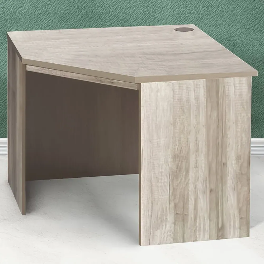 Corner Computer Desk with Cable Management - Grey