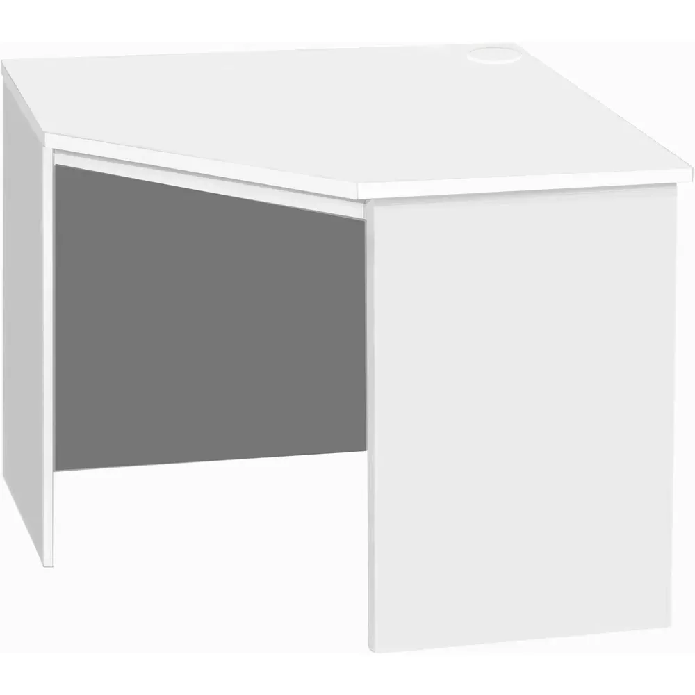 Corner Computer Desk with Cable Management - White